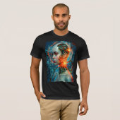 サイバーパンクな未来のサイボーグ・ニューラルネットワーク・SFテク Tシャツ (正面フル)