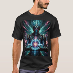 サイバーパンクな未来型ロボット・コズミックコア Tシャツ