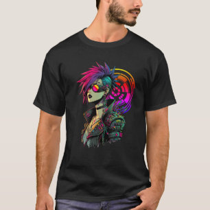 サイバーパンクの少女 Tシャツ