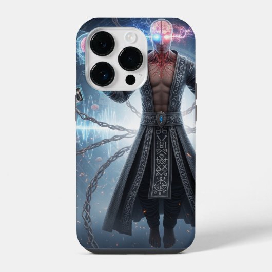サイバーパンクの神秘 | テクノソーサラー iPhoneケース (裏面)
