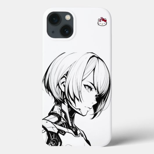 サイバーパンクアニメガールiPhoneケース – ミニマリストBlac Case-Mate iPhoneケース (裏面)