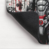 サイバーパンクウォリアーマウスパッド – 赤、黒 マウスパッド (コーナー)