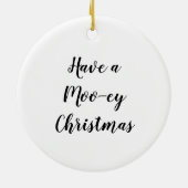 サイバーパンクカラフルアイハイランドカウクリスマス セラミックオーナメント (裏面)