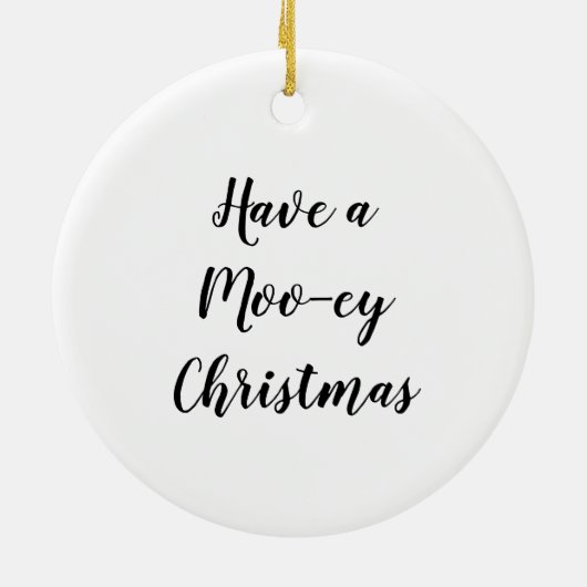 サイバーパンクカラフルアイハイランドカウクリスマス セラミックオーナメント (裏面)