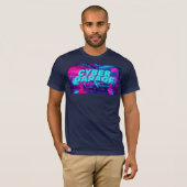 サイバーパンクガレージ レトロカー シンスウェイブ ネオン Tシャツ (正面フル)