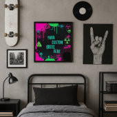 サイバーパンクグリッチ生物学的災害［有害物質］パーソナライズされた引用文アート ポスター