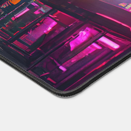 サイバーパンクシティ通りネオンライツゲーマーズギフト デスクマット (コーナー)