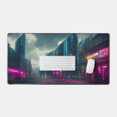 サイバーパンクシティ通りネオンライツゲーマーズギフト デスクマット (キーボード&マウス)