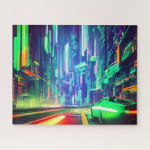 サイバーパンクシティ |ネオンカラフル街灯