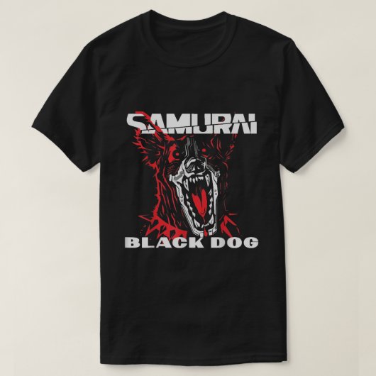 サイバーパンクス黒犬サムライ Tシャツ (デザイン正面)