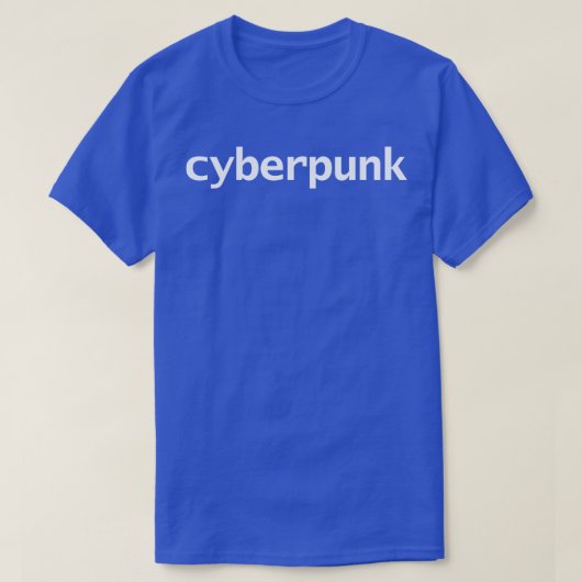 サイバーパンクタイポグラフィホワイト文字 Tシャツ (デザイン正面)