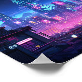 サイバーパンクナイトシティルーフトップ ポスター (角)