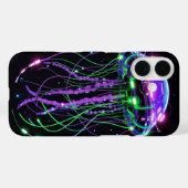 サイバーパンクネオンクラゲアート Case-Mate iPhoneケース (裏面 (横))