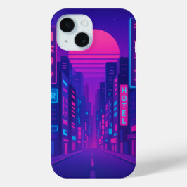 サイバーパンクネオンシティiPhone 15ケース – Vaporwave Sty iPhone 15ケース