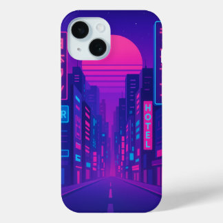 サイバーパンクネオンシティiPhone 15ケース – Vaporwave Sty iPhone 15ケース