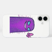 サイバーパンクネオンバタフライのデジタルキャラクター Case-Mate iPhoneケース (裏面 (横))