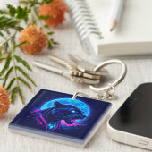 サイバーパンクネオンブラックパンサー キーホルダー (正面右)