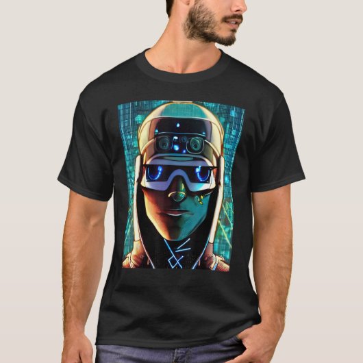 サイバーパンクハッカーコンピュータギークデザイン_18 Tシャツ (正面)