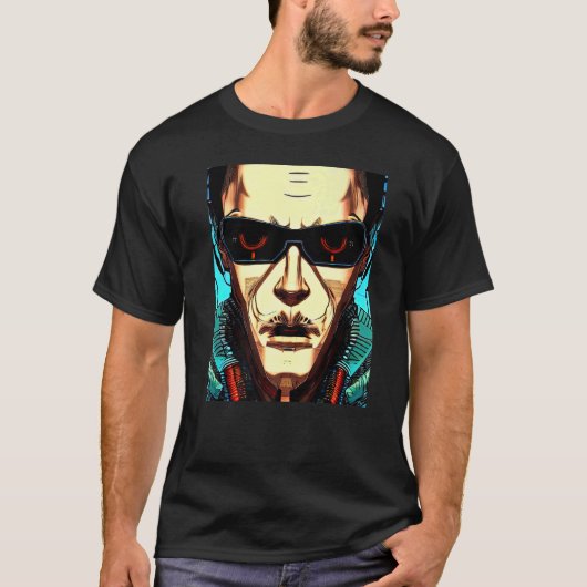 サイバーパンクハッカーコンピュータギーク1 Tシャツ (正面)