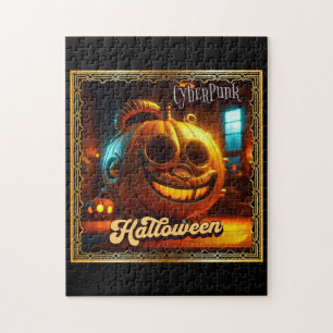 サイバーパンクハロウィンカボチャ ジグソーパズル