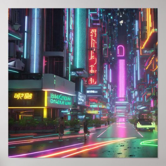 サイバーパンクバンコクスクンビットの未来的なビジョン ポスター (正面)