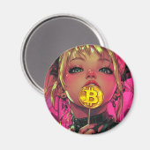 サイバーパンクビットコイン和風アニメマグネット マグネット (正面/裏面)