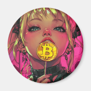 サイバーパンクビットコイン和風アニメマグネット マグネット