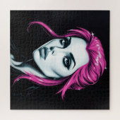 サイバーパンク反乱少女 – スタイリッシュデジタルアート ジグソーパズル (横)