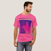 サイバーパンク合成波未来都市アート Tシャツ (正面フル)
