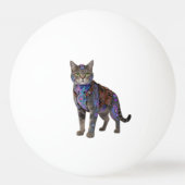 サイバーパンク回路猫 - ネオンテックビースト 卓球ボール (裏面)