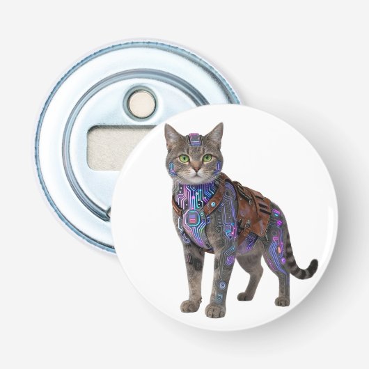 サイバーパンク回路猫 - ネオンテックビースト 栓抜き (正面)