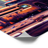 サイバーパンク市に捨てられた古いトラック ポスター (角)