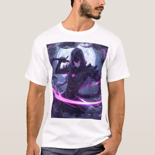 サイバーパンク暗殺者月Tシャツ Tシャツ (正面)