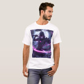 サイバーパンク暗殺者月Tシャツ Tシャツ (正面フル)