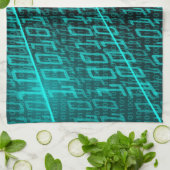 サイバーパンク未来型コンピュータ技術回路 キッチンタオル (折り畳み)