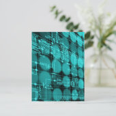 サイバーパンク未来型コンピュータ技術回路 ポストカード (スタンド正面)