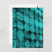 サイバーパンク未来型コンピュータ技術回路 ポストカード (正面/裏面)