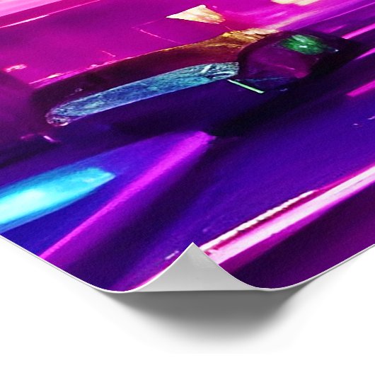 サイバーパンク未来的ネオンシティ ポスター (角)