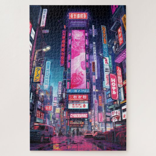 サイバーパンク東京ネオン通り ジグソーパズル (縦)