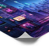 サイバーパンク東京ルーフトップ ポスター (角)