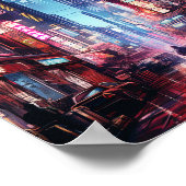 サイバーパンク東京通りネオンライト ポスター (角)