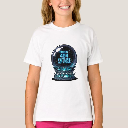 サイバーパンク水晶玉 未来が見つからない子供たち Tシャツ (正面)