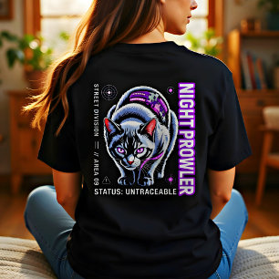サイバーパンク猫ポスター - ナイトプロウラー ギフト Tシャツ