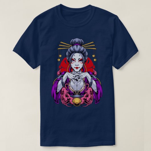 サイバーパンク芸者ガール Tシャツ (デザイン正面)