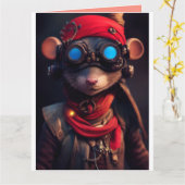 サイバーパンク誕生日グリーティングカード カード (黄色い花)