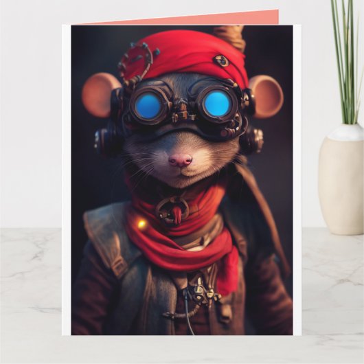 サイバーパンク誕生日グリーティングカード カード (正面)