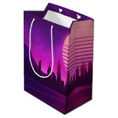 サイバーパンク電子合成波サイエンスフィクションピンク ミディアムペーパーバッグ (裏面アングル)