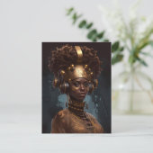 サイバーパンク黒人女性SF ポストカード (スタンド正面)