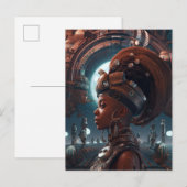 サイバーパンク黒人女性SF ポストカード (正面/裏面)