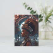 サイバーパンク黒人女性SF ポストカード (スタンド正面)